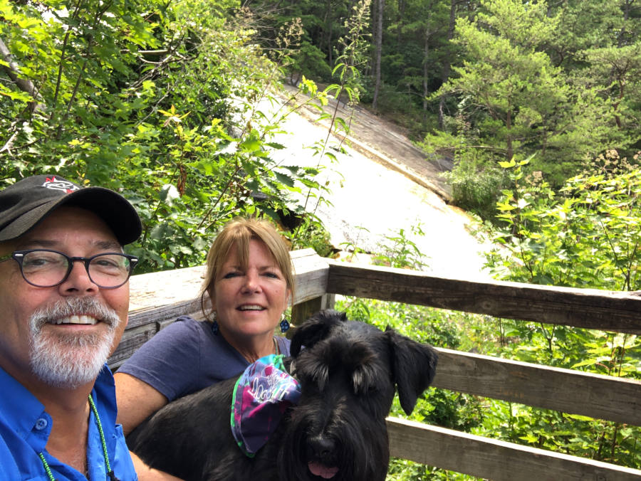 Iveys at Stone Mountain waterfall